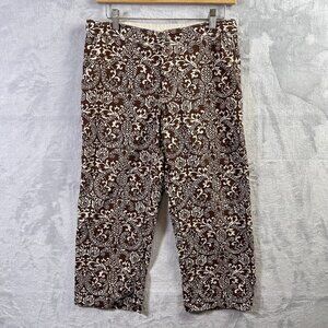 Prana Paisley Pants Women's XS Brown Tan Lightweight Geometric Tropical Boho